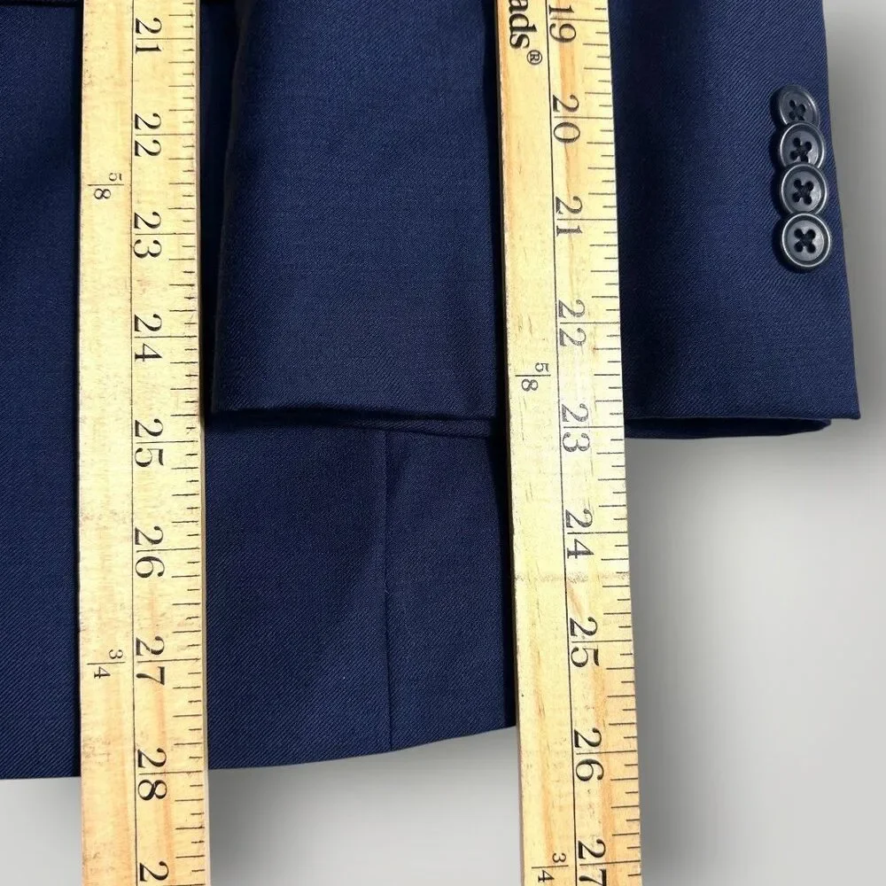 JOSEPH ABBOUD Mens 2 PIECE SUIT Blazer Jacket 42S Pant 36Wx29L Navy Blue Wool
